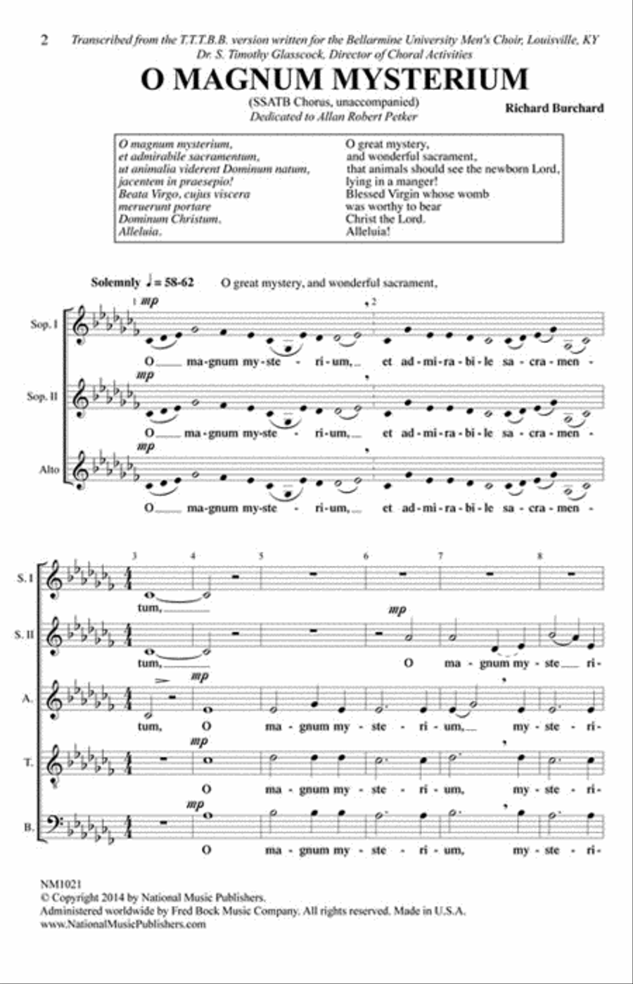 O Magnum Mysterium SSATB scores gallery preview page 2