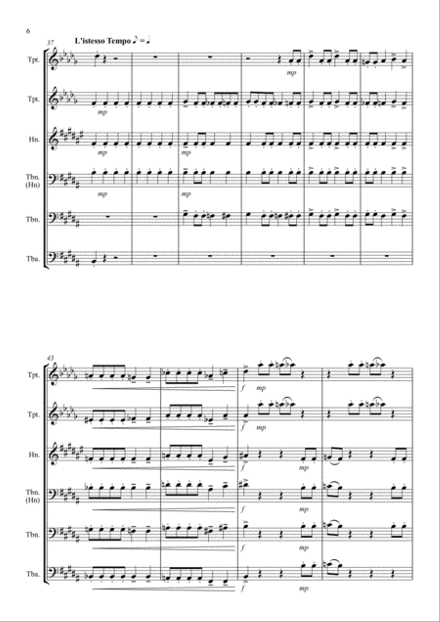 Bohemian Rhapsody Brass Quintet scores gallery preview page 6