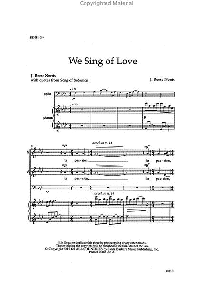 We Sing of Love - SA Octavo image number null