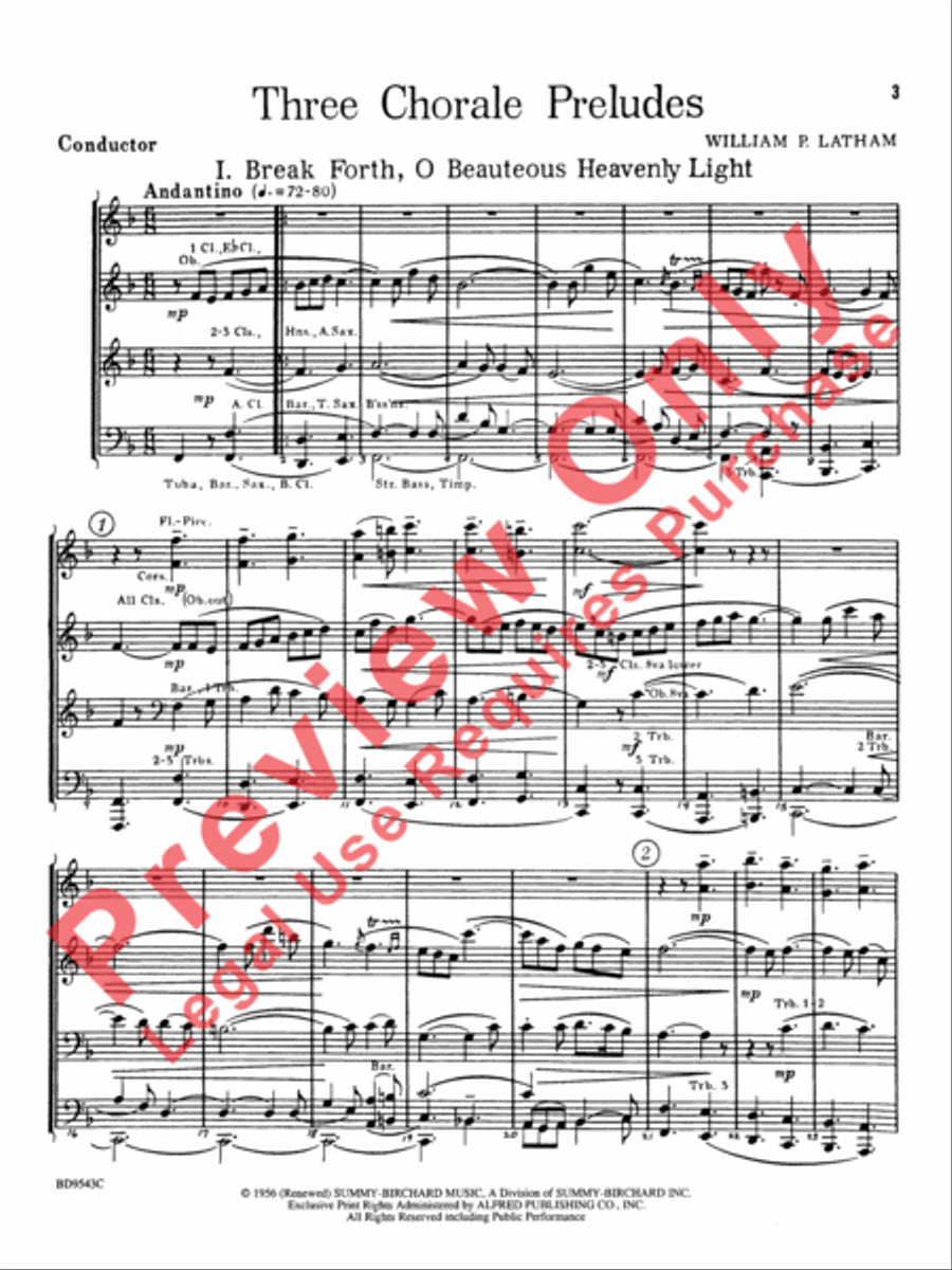 Three Chorale Preludes Three Chorale Preludes Concert Band scores gallery preview page 4