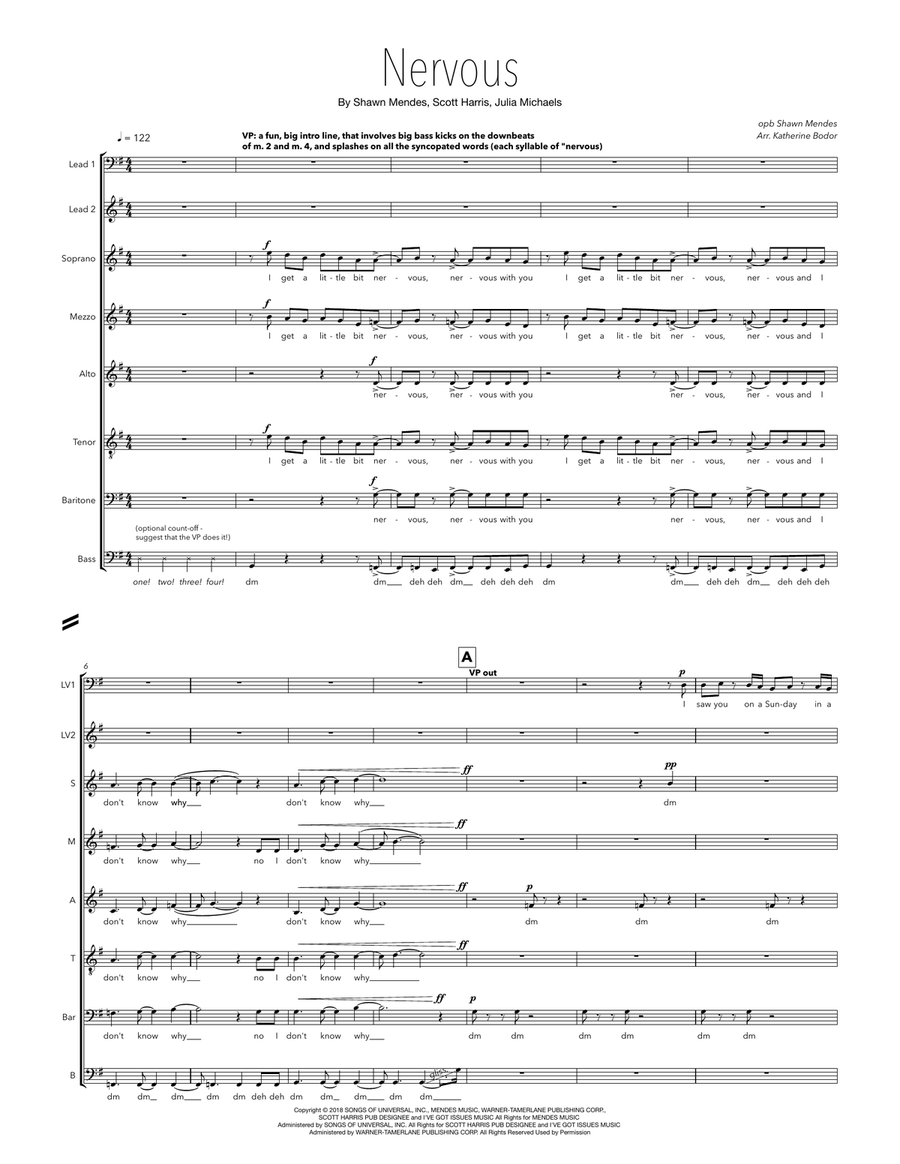 Nervous Nervous A Cappella scores gallery preview page 1