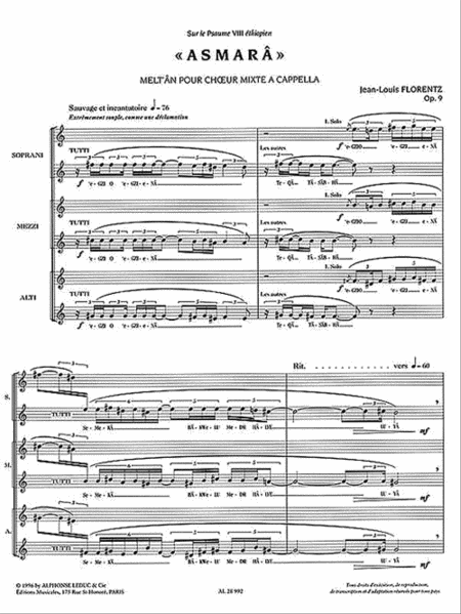 Asmara, For Choir Choir scores gallery preview page 3