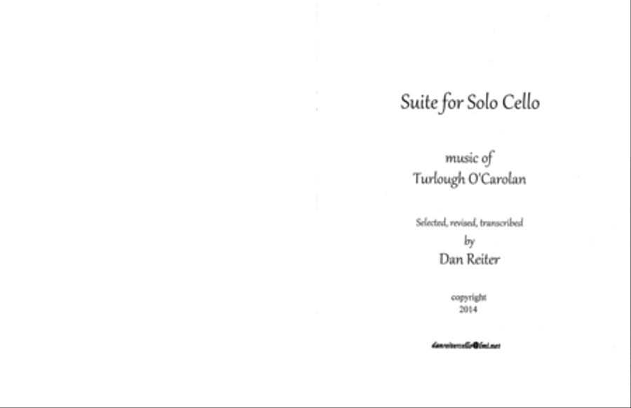 Suite for Solo Cello, Music of Turlough O'Carolan. concerts, weddings,