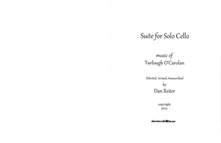 Suite for Solo Cello, Music of Turlough O'Carolan. concerts, weddings,