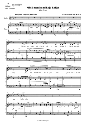 Mina metsan polkuja kuljen, Op. 4 No. 1 (A-flat Major)