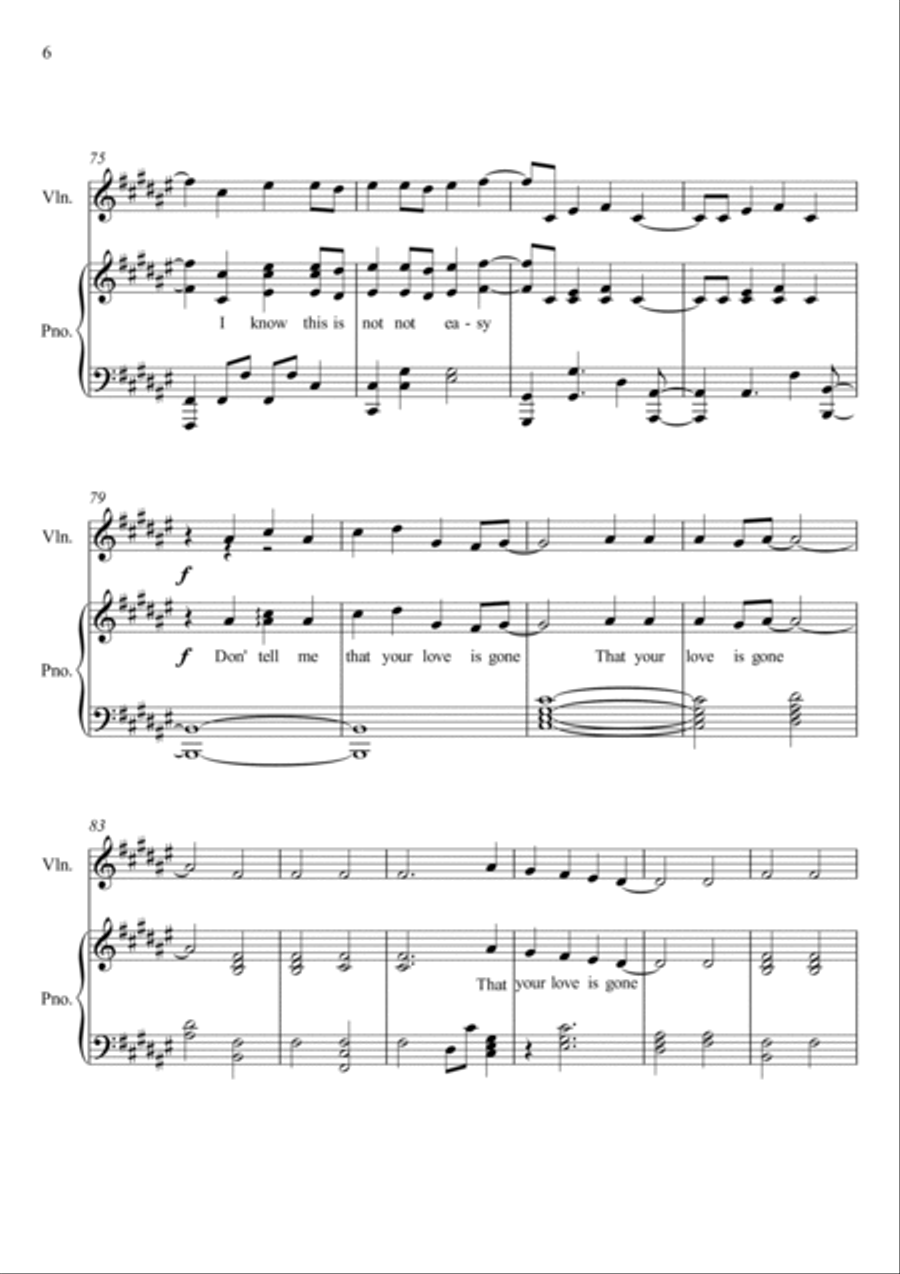 Love Is Gone Violin Solo scores gallery preview page 6