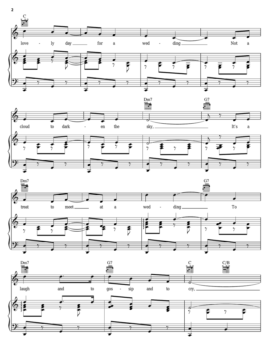 What A Lovely Day For A Wedding Piano, Vocal, Guitar scores gallery preview page 2