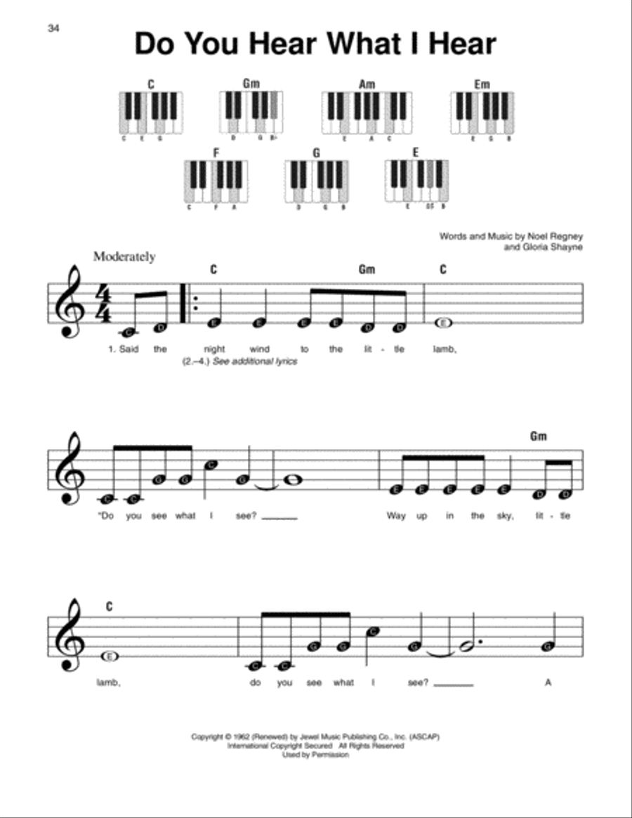 Do You Hear What I Hear Do You Hear What I Hear Easy Piano scores gallery preview page 1