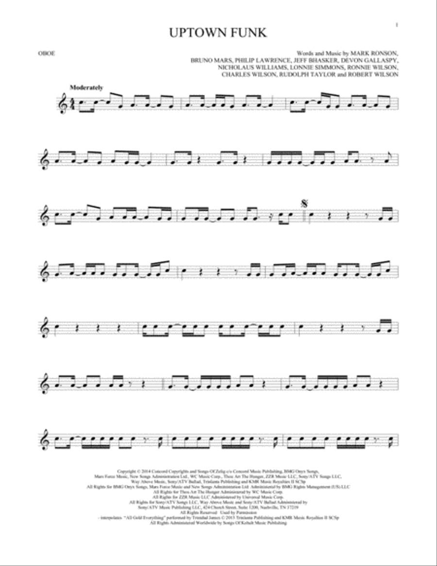 Uptown Funk (feat. Bruno Mars) School and Community scores gallery preview page 1