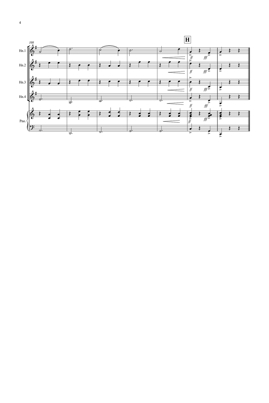 The Skater's Waltz (Fantasia) for Horn Quartet French Horn Quartet scores gallery preview page 4
