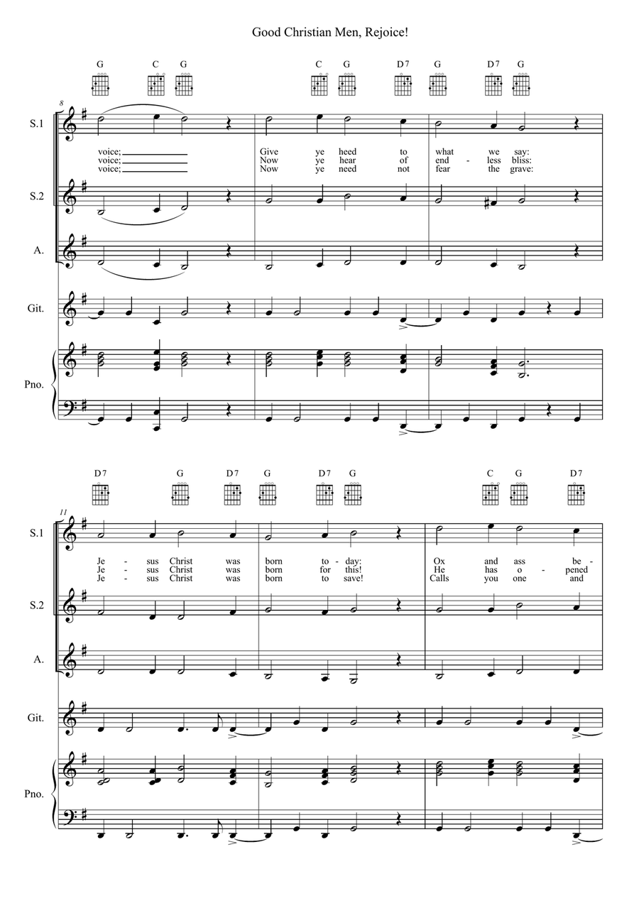 Good Christian Men, Rejoice! SSA scores gallery preview page 2