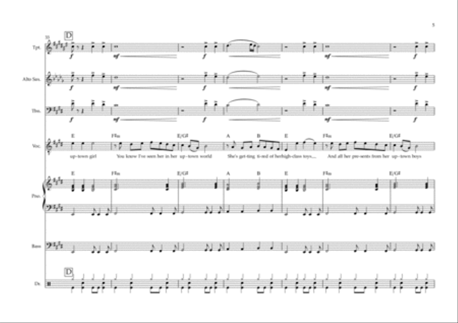 Uptown Girl Alto Saxophone scores gallery preview page 5