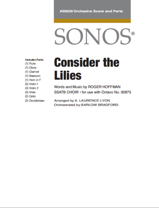 Book cover for Consider the Lilies - Orchestration