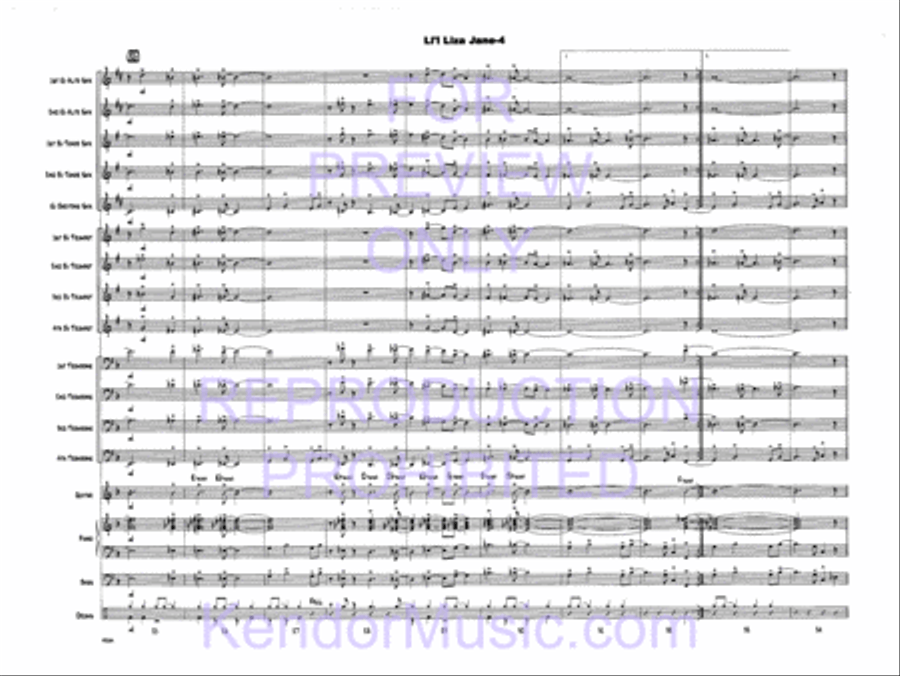 Li'l Liza Jane (Full Score) Jazz Ensemble scores gallery preview page 6