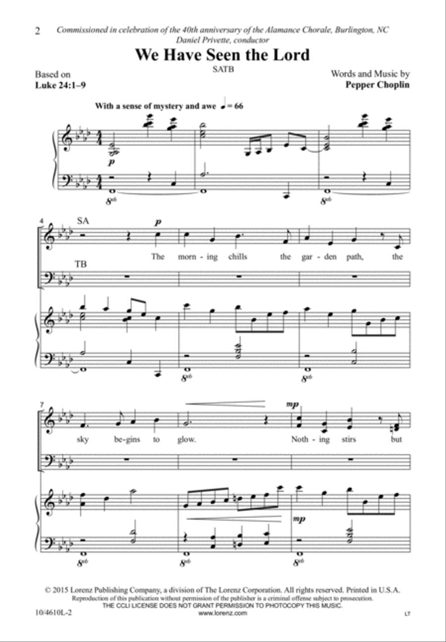 We Have Seen the Lord 4-Part scores gallery preview page 3