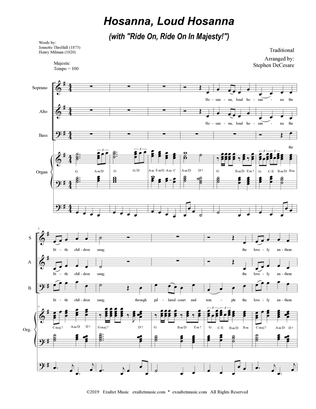 Hosanna, Loud Hosanna (with "Ride On, Ride On In Majesty!") (SAB - Organ accompaniment)