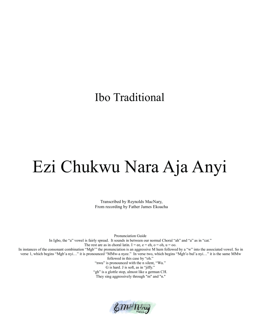 Ezi Chukwu 4-Part scores gallery preview page 1