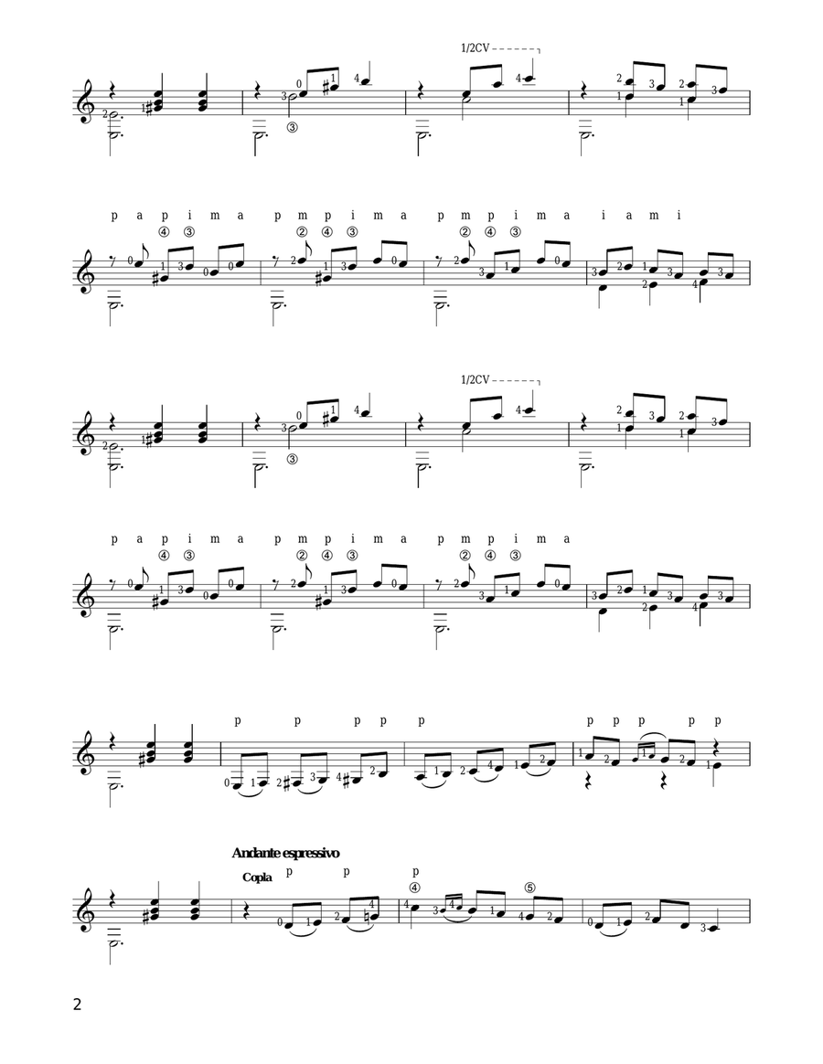 Malagueña Malagueña Acoustic Guitar scores gallery preview page 2