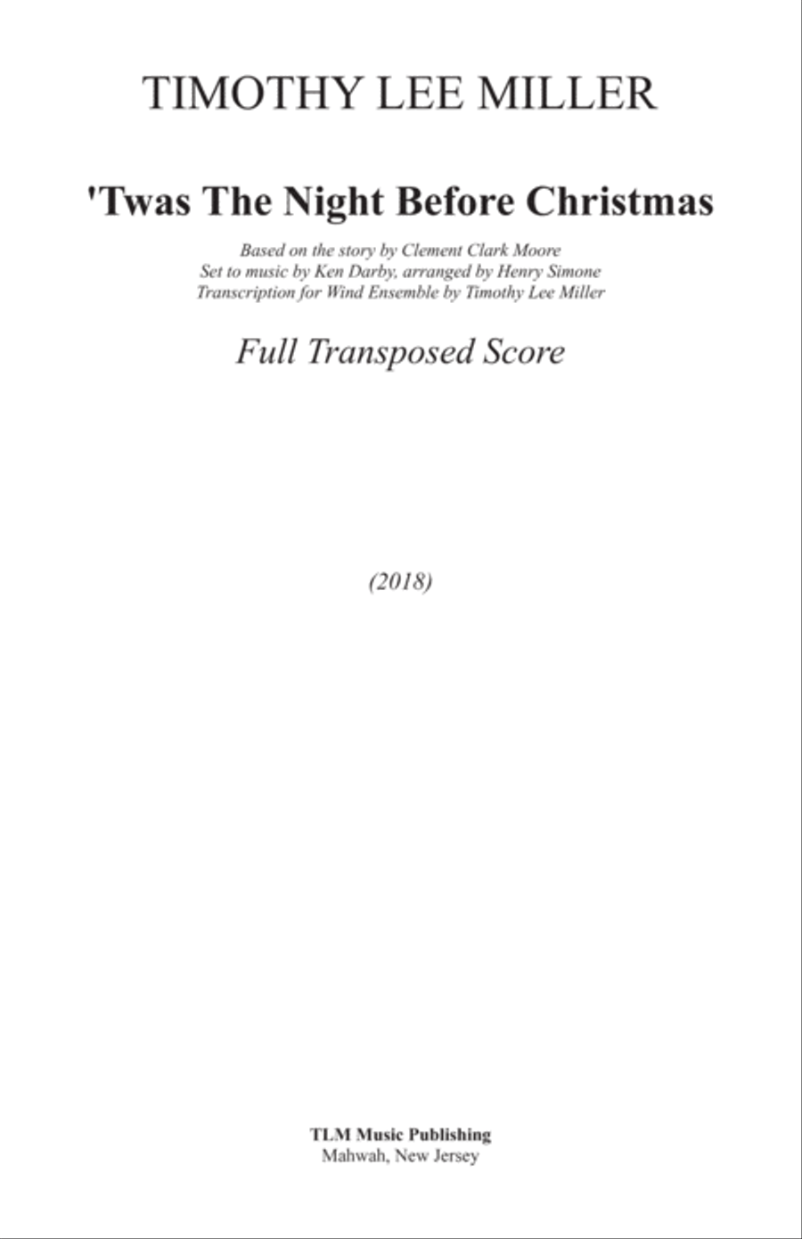 Twas The Night Before Christmas Concert Band scores gallery preview page 3