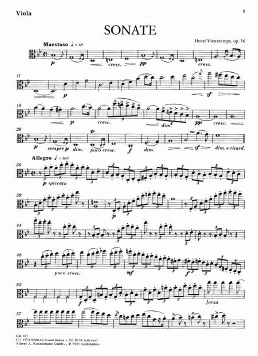 Viola Sonata in B flat Major