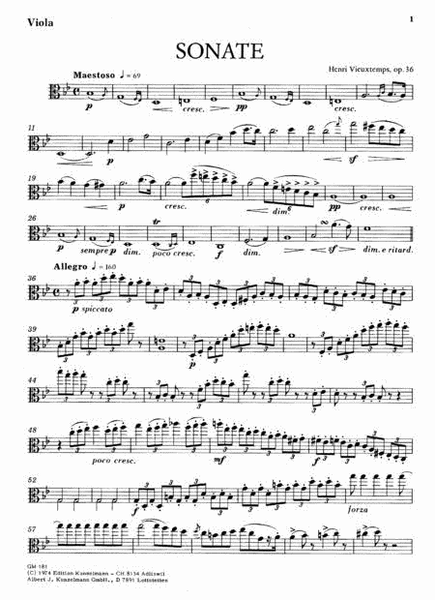 Viola Sonata in B flat Major