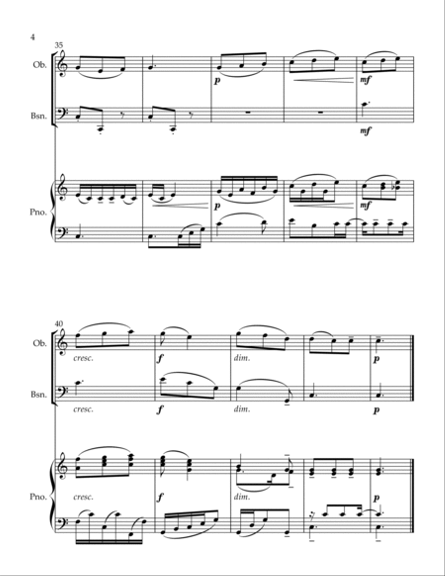 Trio #2 II. Andante quasi adagio Woodwind Duet scores gallery preview page 4