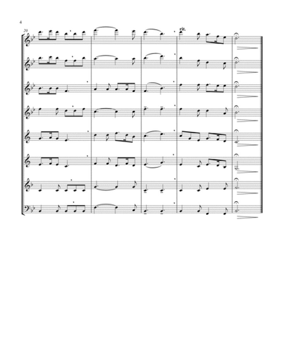 Silent Night (Bb) (Woodwind Octet - 3 Flute, 1 Oboe, 2 Clar, 1 Hrn, 1 Bassoon)