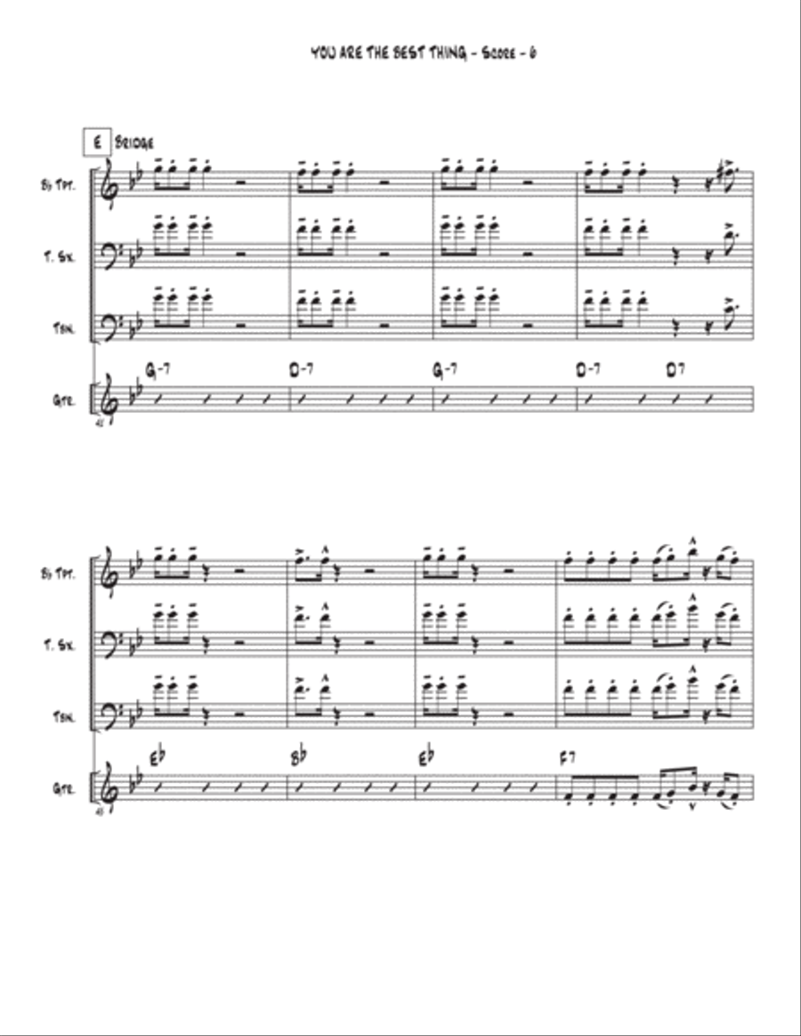 You Are The Best Thing Tenor Saxophone scores gallery preview page 6