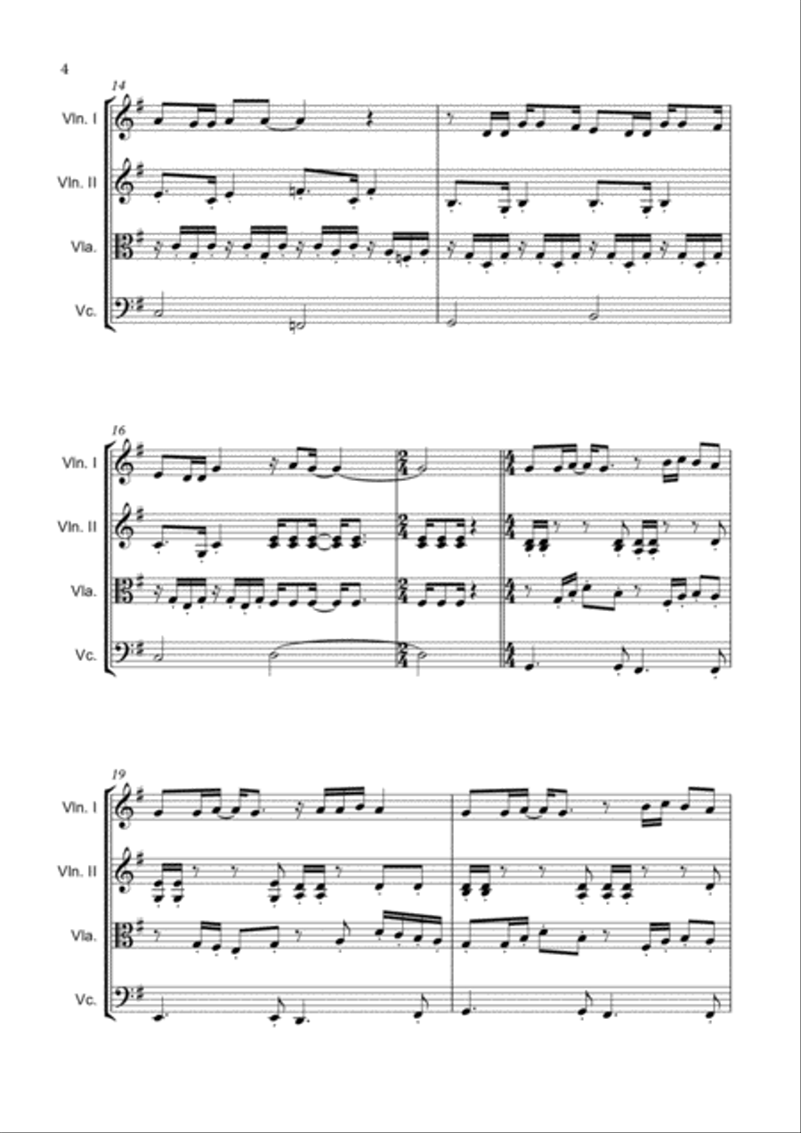 Aquarela-toquinho String Quartet scores gallery preview page 6