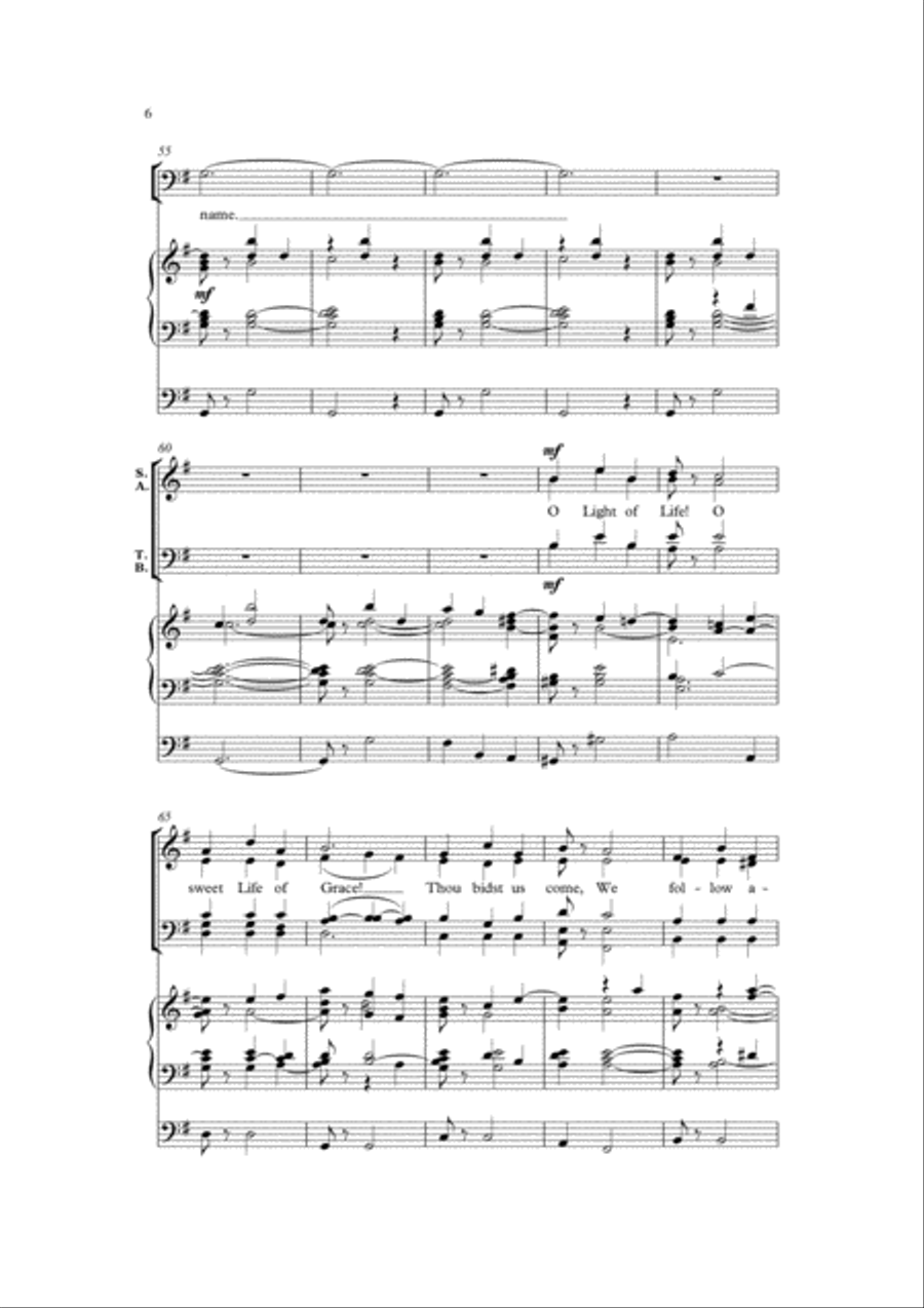 O Light of Life! 4-Part scores gallery preview page 2