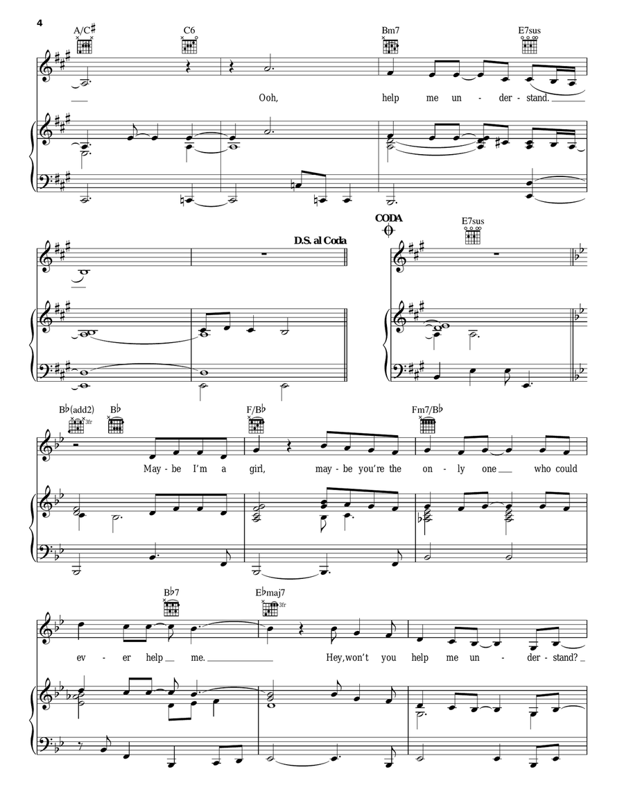 Maybe I'm Amazed Piano, Vocal, Guitar scores gallery preview page 4