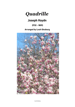 Book cover for "Quadrille" by Joseph Haydn (1732 - 1809), easy piano version by Leah Ginzburg