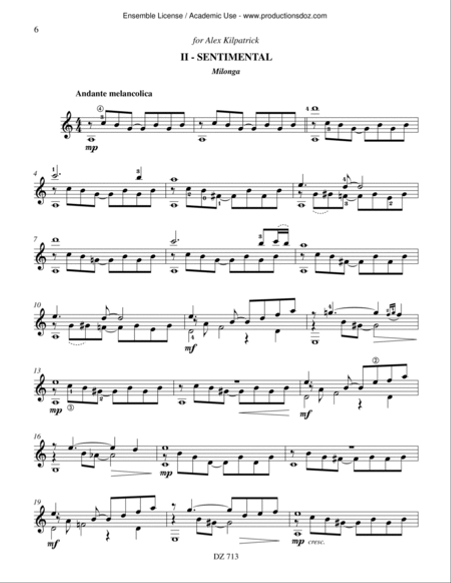 Three Latin Pieces Classical Guitar scores gallery preview page 6