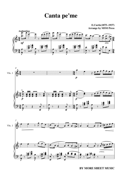 De Curtis-Canta pe' me in e minor,for Violin and Piano