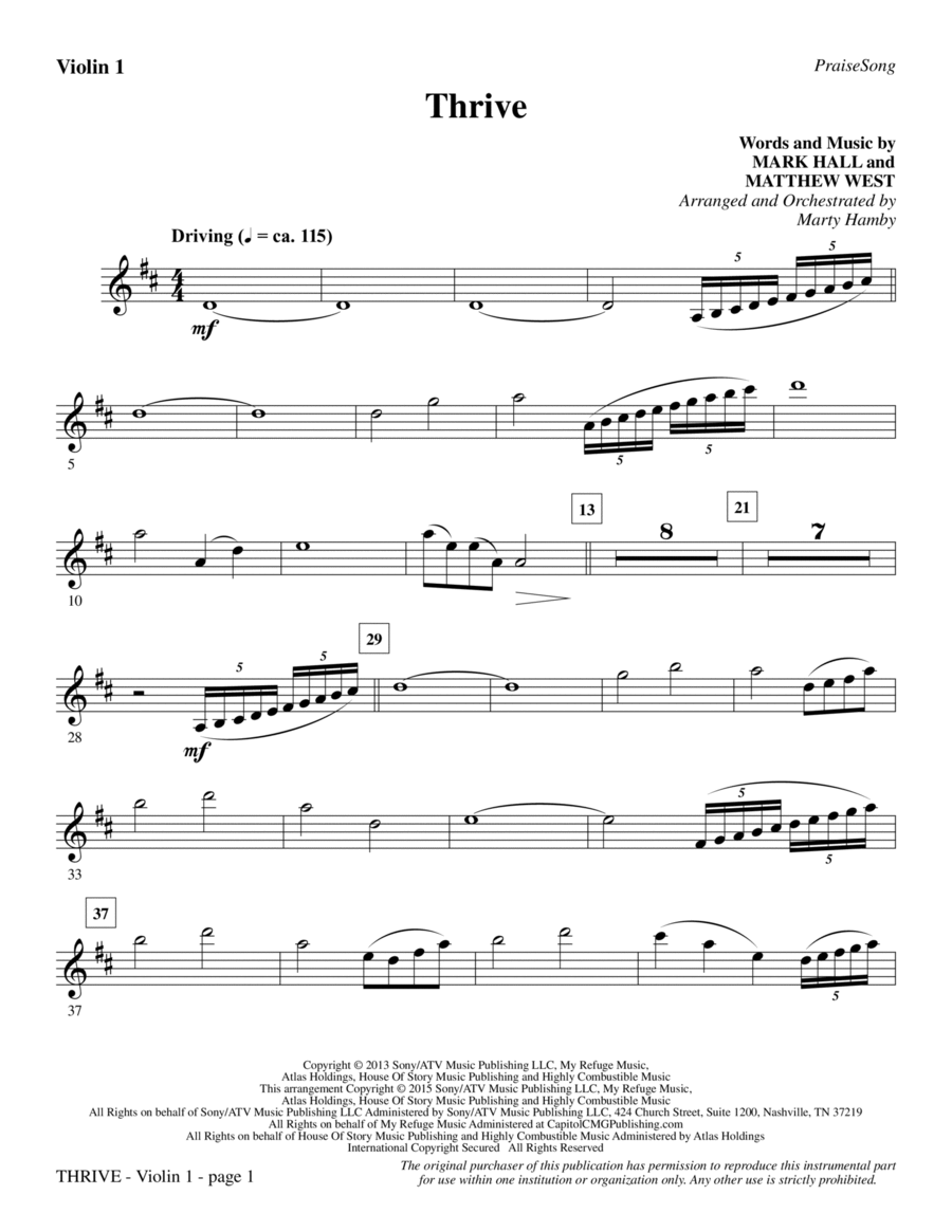 Thrive - Violin 1