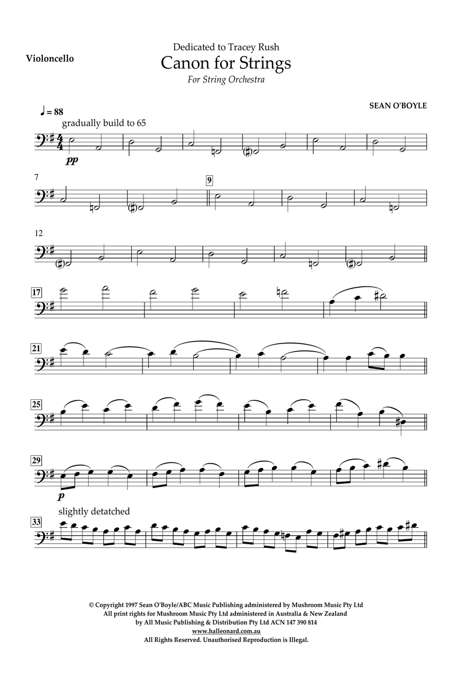 Canon for Strings - Violoncello String Orchestra scores gallery preview page 1