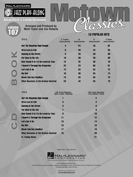 Motown Classics by Various C Instrument - Sheet Music