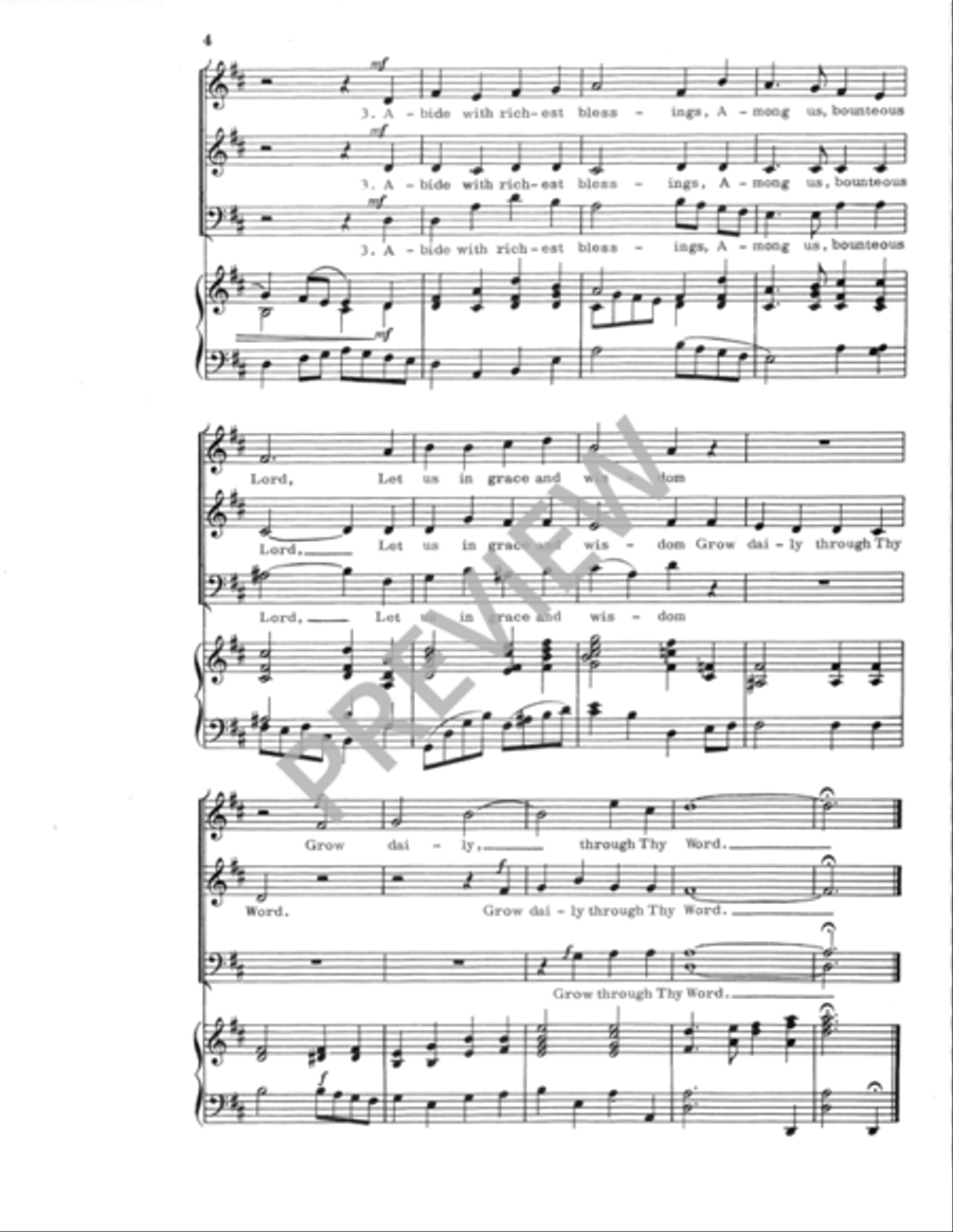 Abide, O Dearest Jesus 3-Part scores gallery preview page 5