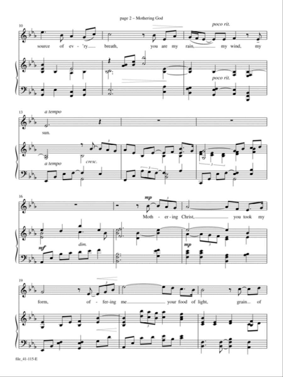 Mothering God Medium Voice scores gallery preview page 2