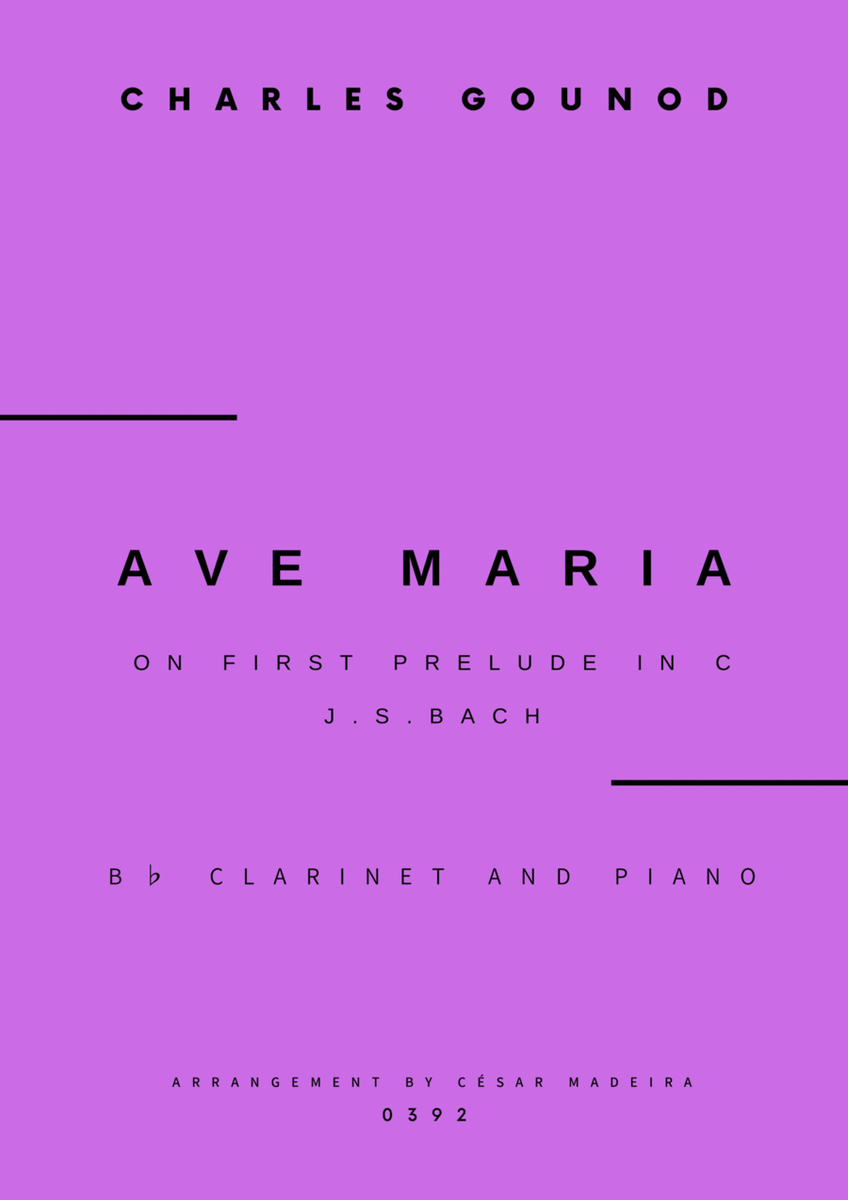 Ave Maria by Bach/Gounod - Bb Clarinet and Piano (Full Score) image number null