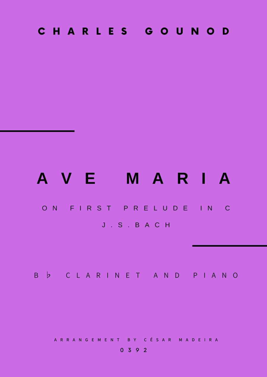 Ave Maria by Bach/Gounod - Bb Clarinet and Piano (Full Score) B-Flat Clarinet scores gallery preview page 1