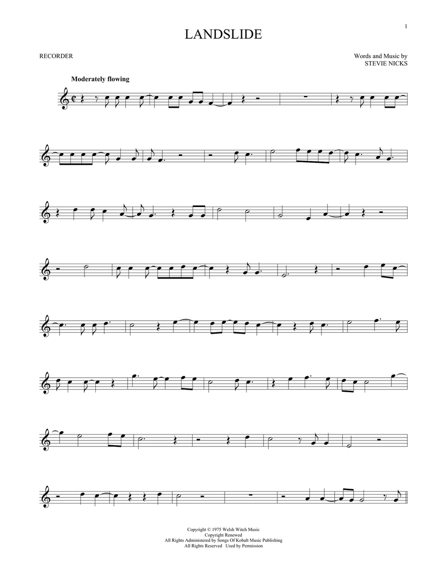 Landslide Recorder scores gallery preview page 1