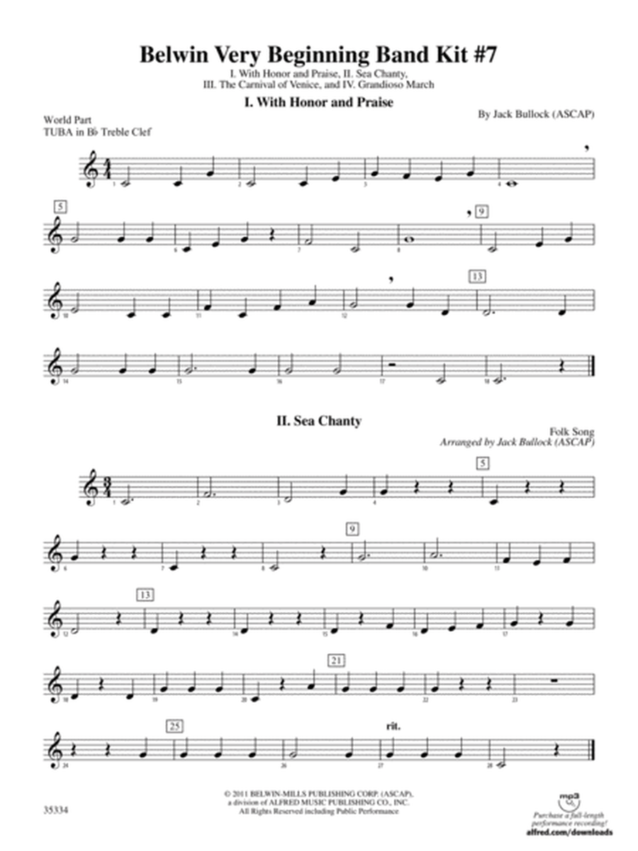 Belwin Very Beginning Band Kit #7: (wp) B-flat Tuba T.C.