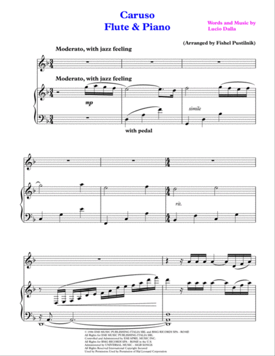 Caruso Flute Solo scores gallery preview page 2