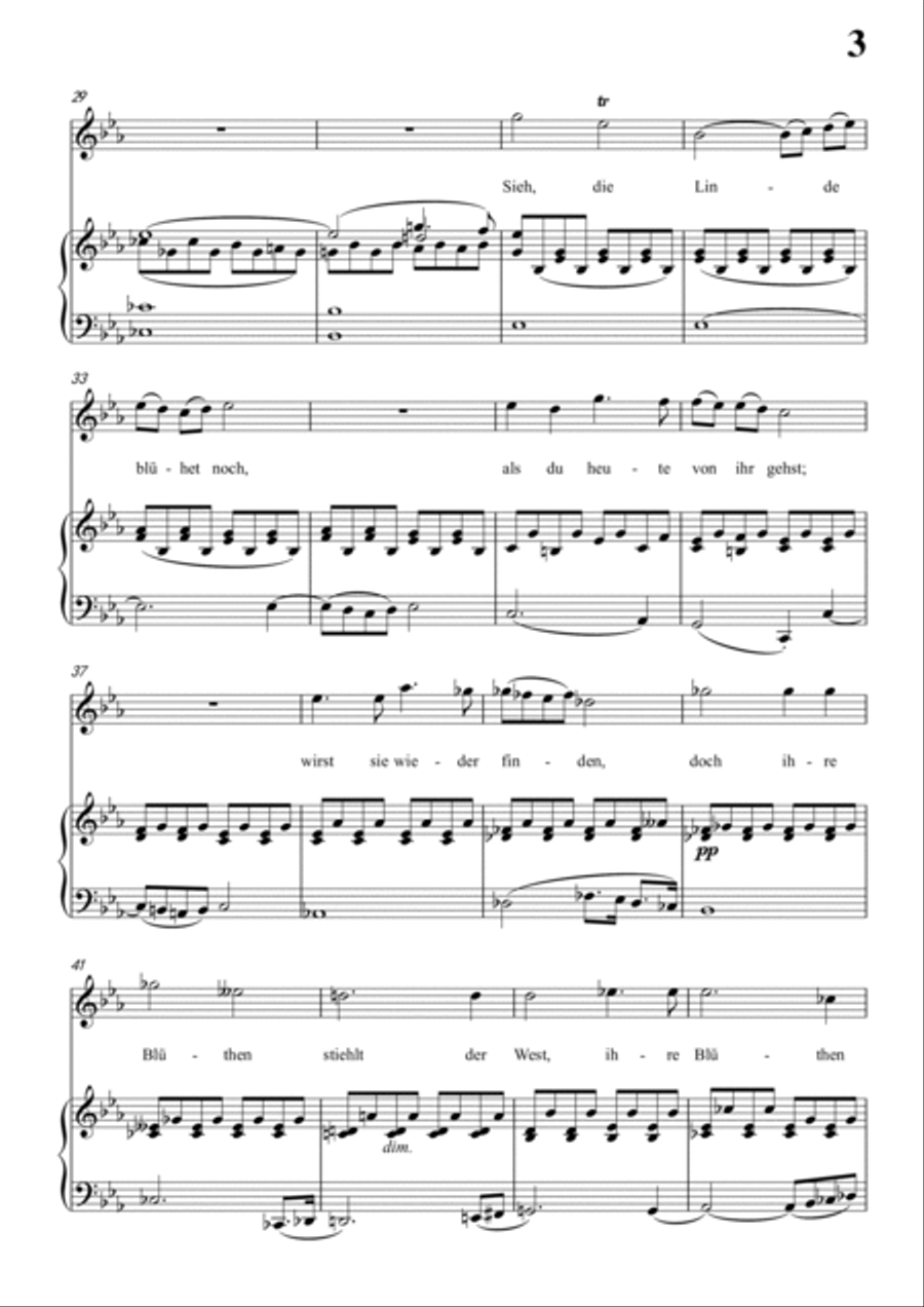 Schubert-Die Abgeblühte Linde(The Faded Linden Tree) in c minor,for Vocal and Pno Voice scores gallery preview page 4
