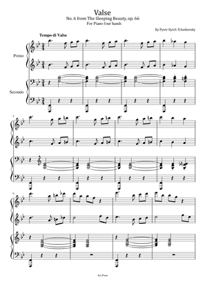 Tchaikovsky - Waltz No.6 from The Sleeping Beauty, Op. 66 - Piano 4hands
