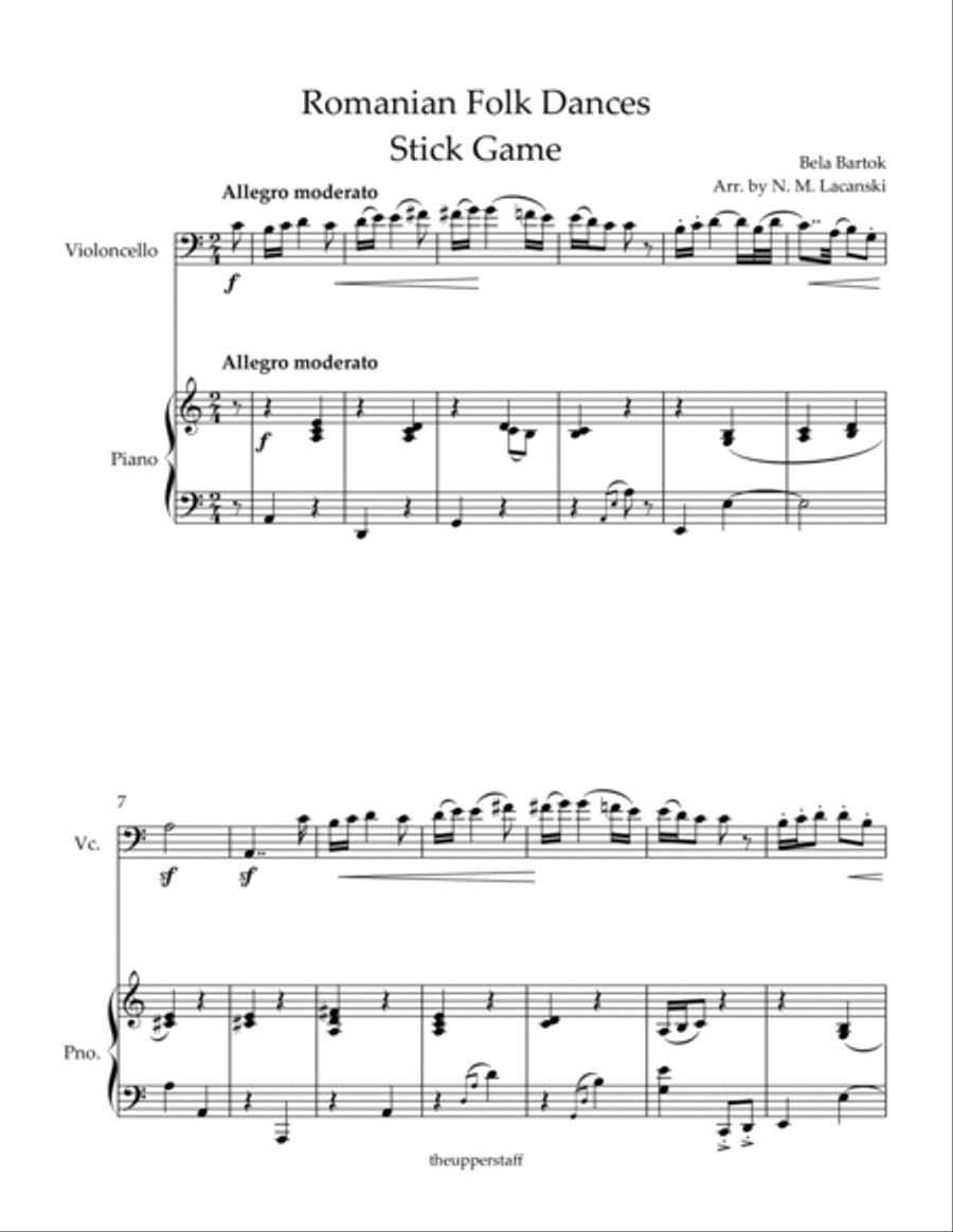 Romanian Folk Dances Stick Game Piano scores gallery preview page 2