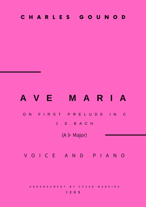 Ave Maria by Bach/Gounod - Voice and Piano - Ab Major (Full Score and Parts)