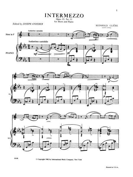 Intermezzo, Op. 35 No. 11