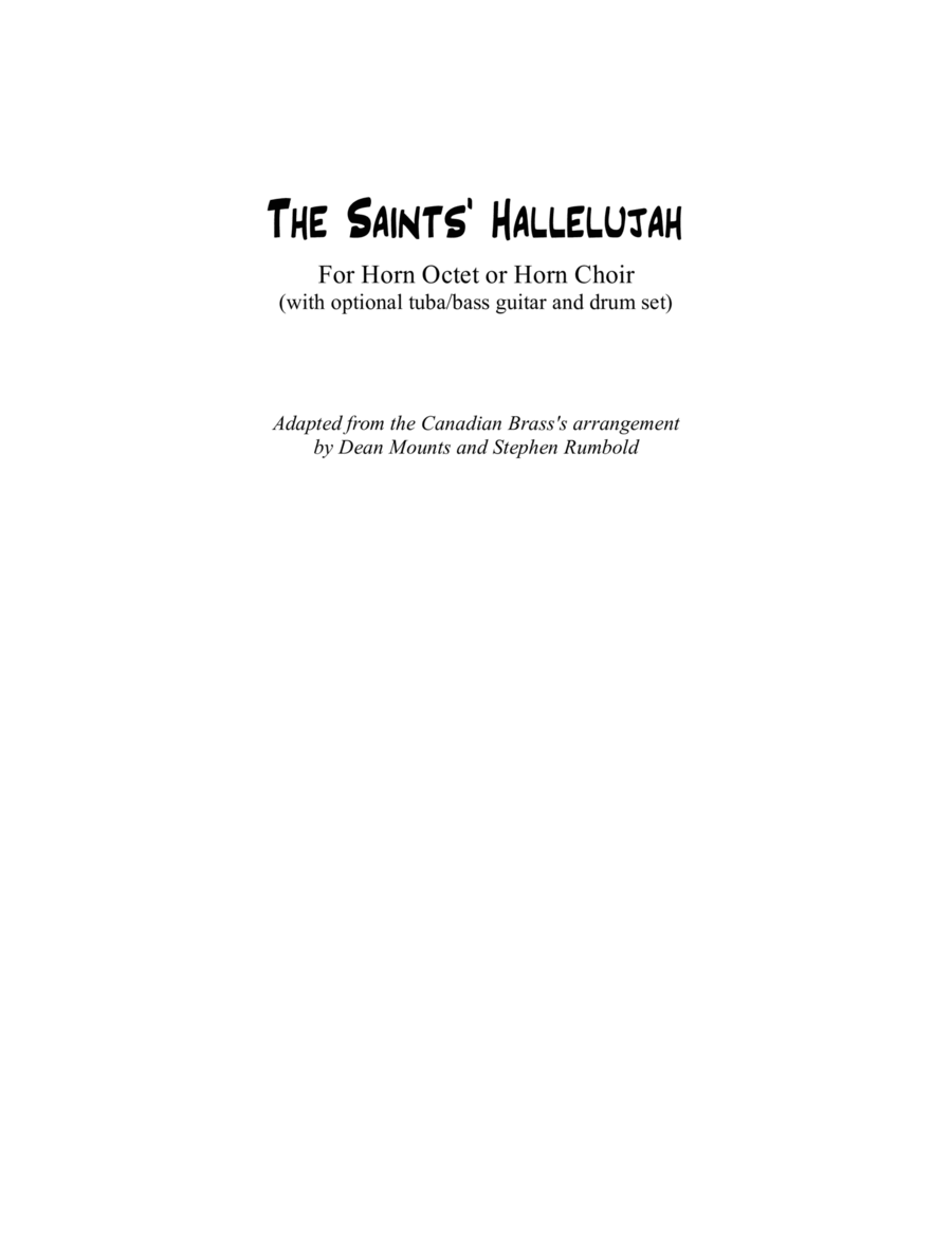 The Saints' Hallelujah Horn scores gallery preview page 1